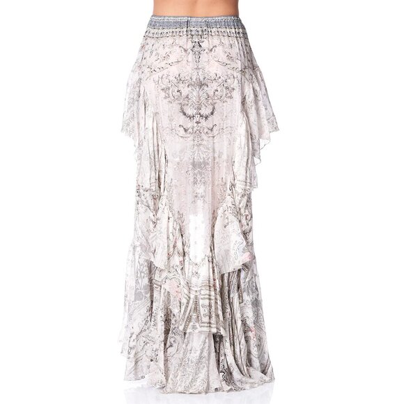 Camilla Crystal Castle Maxi Skirt with Double Frill Small b81 - Picture 5 of 12